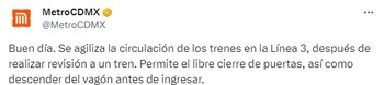 Aviso importante del Metro de