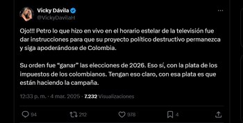 La precandidata presidencial criticó la transmisión del Consejo de Ministros - crédito red social X
