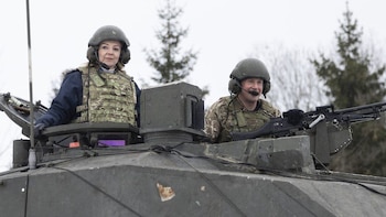 Liz Truss, en Estonia (foto: