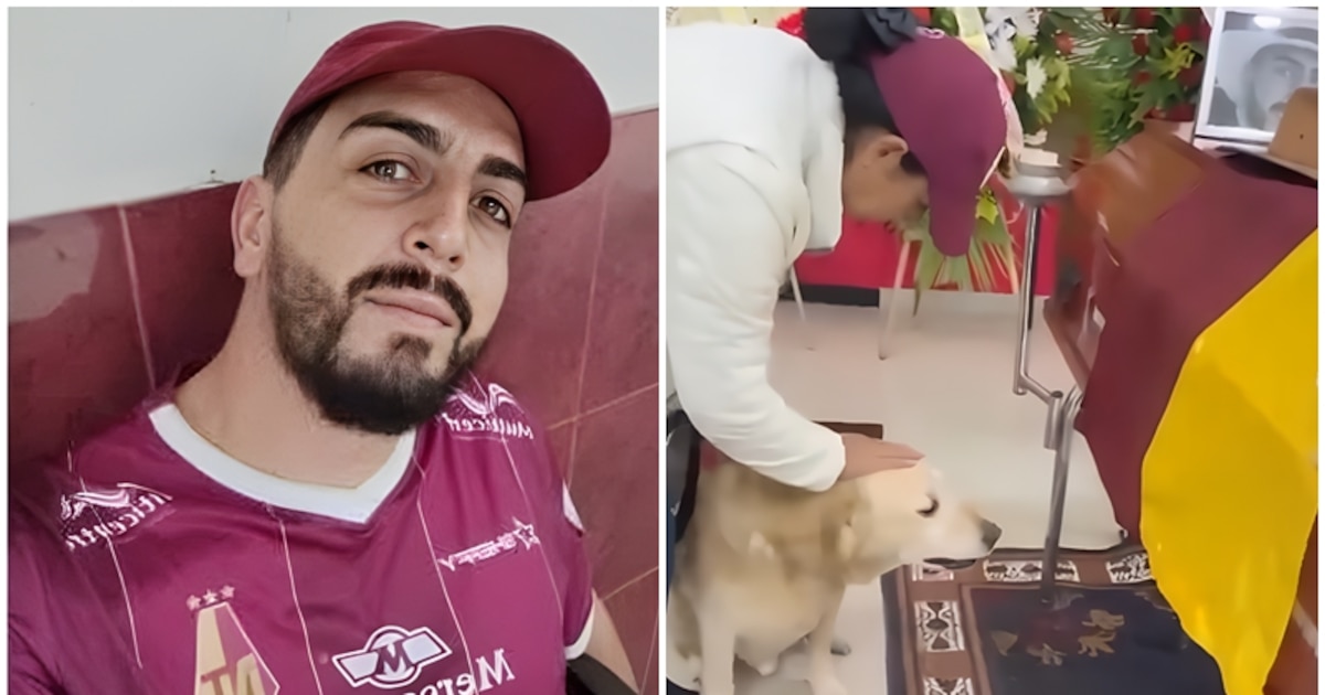 Emotiva despedida: Perro llora la muerte de su dueño, hincha del Deportes Tolima