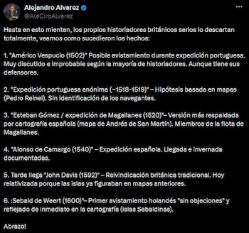 Polémica entre Alejandro Álvarez y una ministra inglesa por Malvinas