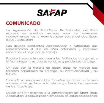 Sport Boys – SAFAP – Liga 1 – Perú – deportes – 17 agosto