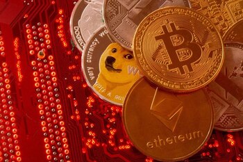 Una representación de las criptomonedas.
