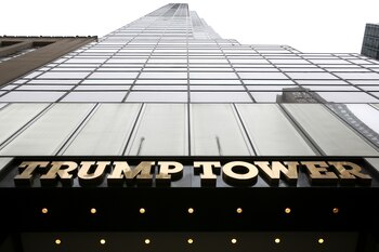 FILE PHOTO: Trump Tower on 5th Avenue is pictured in the Manhattan borough of New York City, New York, U.S., April 18, 2019. REUTERS/Caitlin Ochs/File Photo