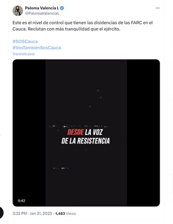 La senadora Paloma Valencia criticó