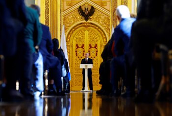 Vladimir Putin durante una reunión