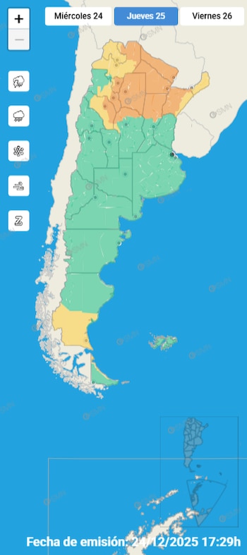 El jueves 25 de diciembre