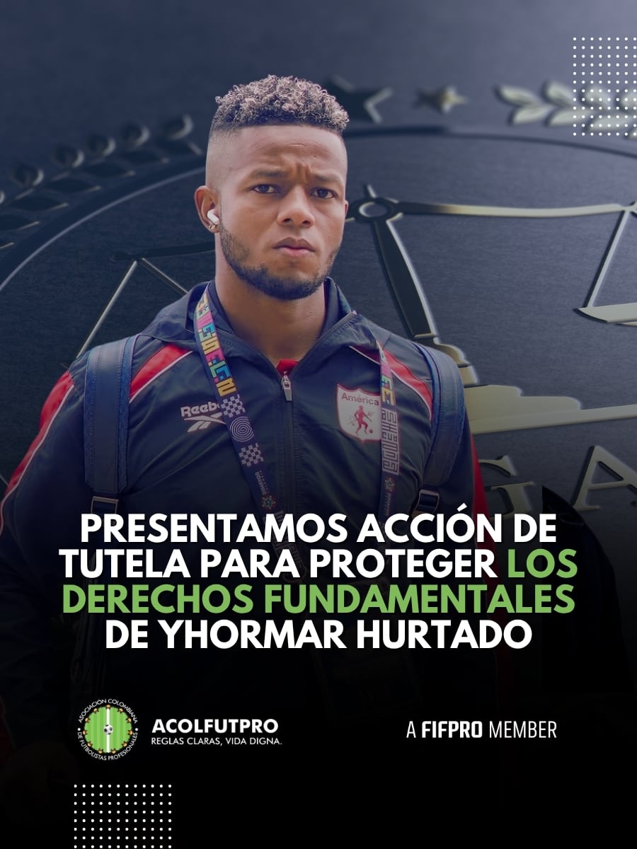 Post de Acolfutpro anunciando la acción de tutela para defender los derechos de Yhormar Hurtado - crédito Acolfutpro