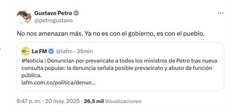 El presidente Gustavo Petro rechazó