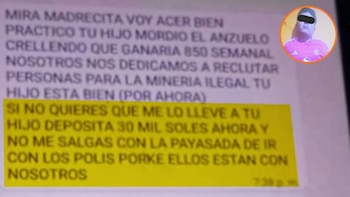 La madre del joven, aterrorizada, llegó a depositar 1.000 soles antes de que se descubriera la farsa - Créditos: Captura de pantalla de ATV.