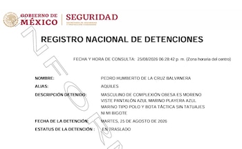 El RND señala que la captura fue realizada a las 11 de la mañana con 16 minutos. Crédito: RND
