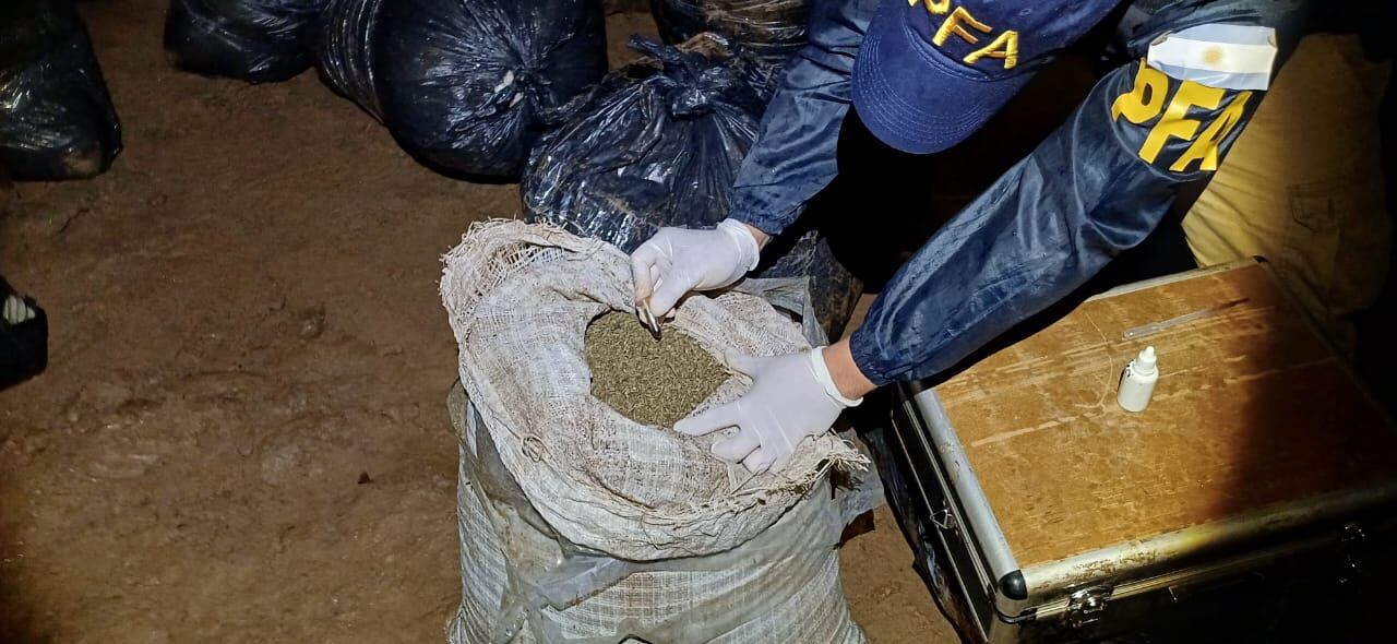 Una de las bolsas encontradas