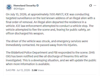 Este fue el reporte oficial del Departamento de Seguridad Nacional - crédito @DHSgov/X