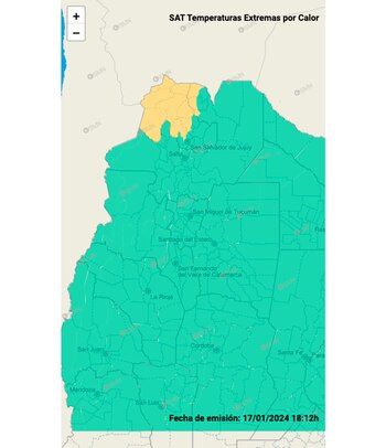 Alerta amarilla por calor extremo.
