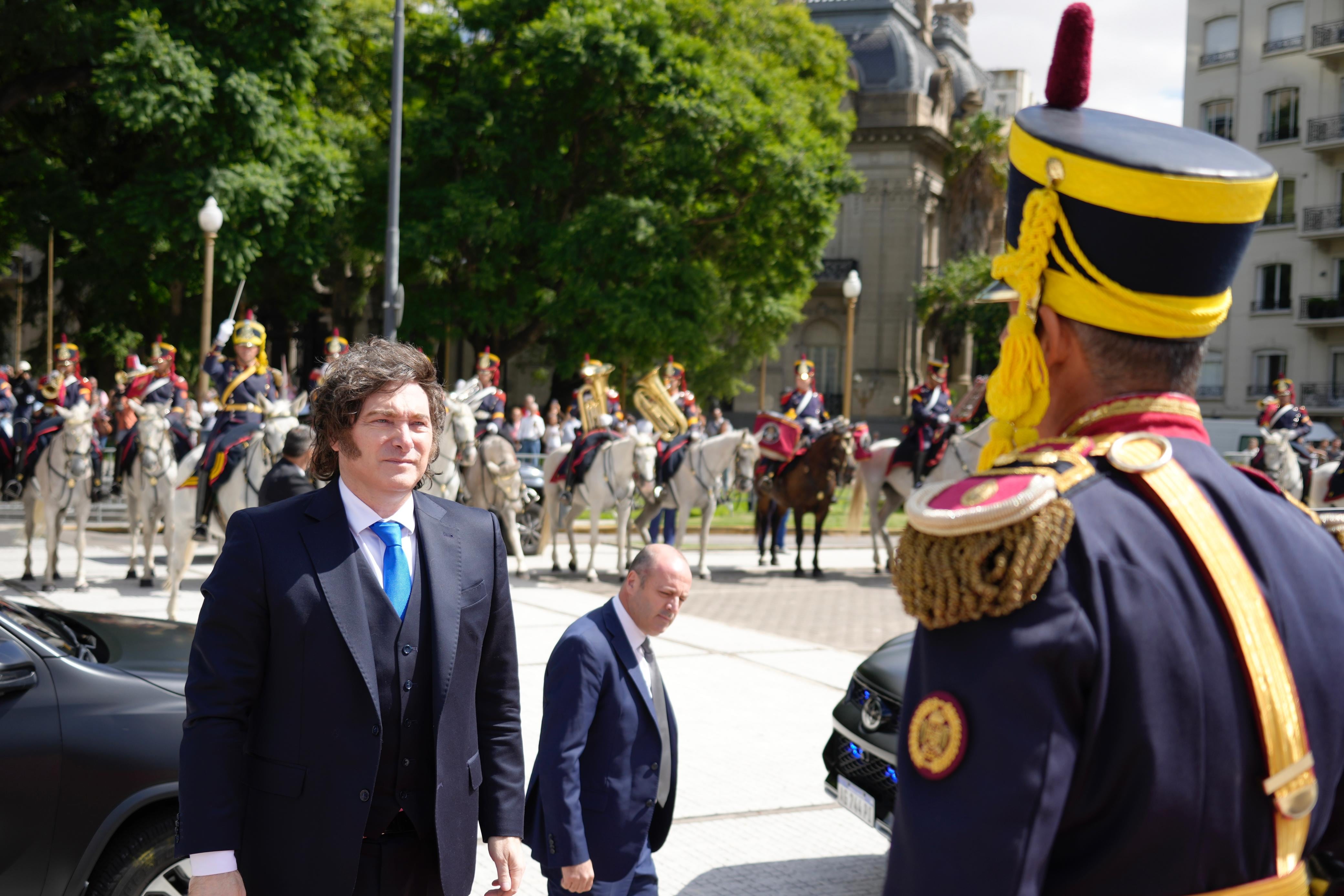 Javier Milei, en un acto oficial. Este domingo habla en cadena nacional