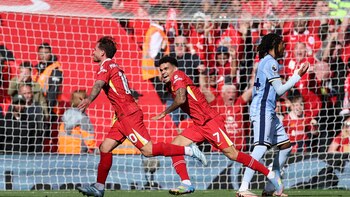 La celebración de los goles