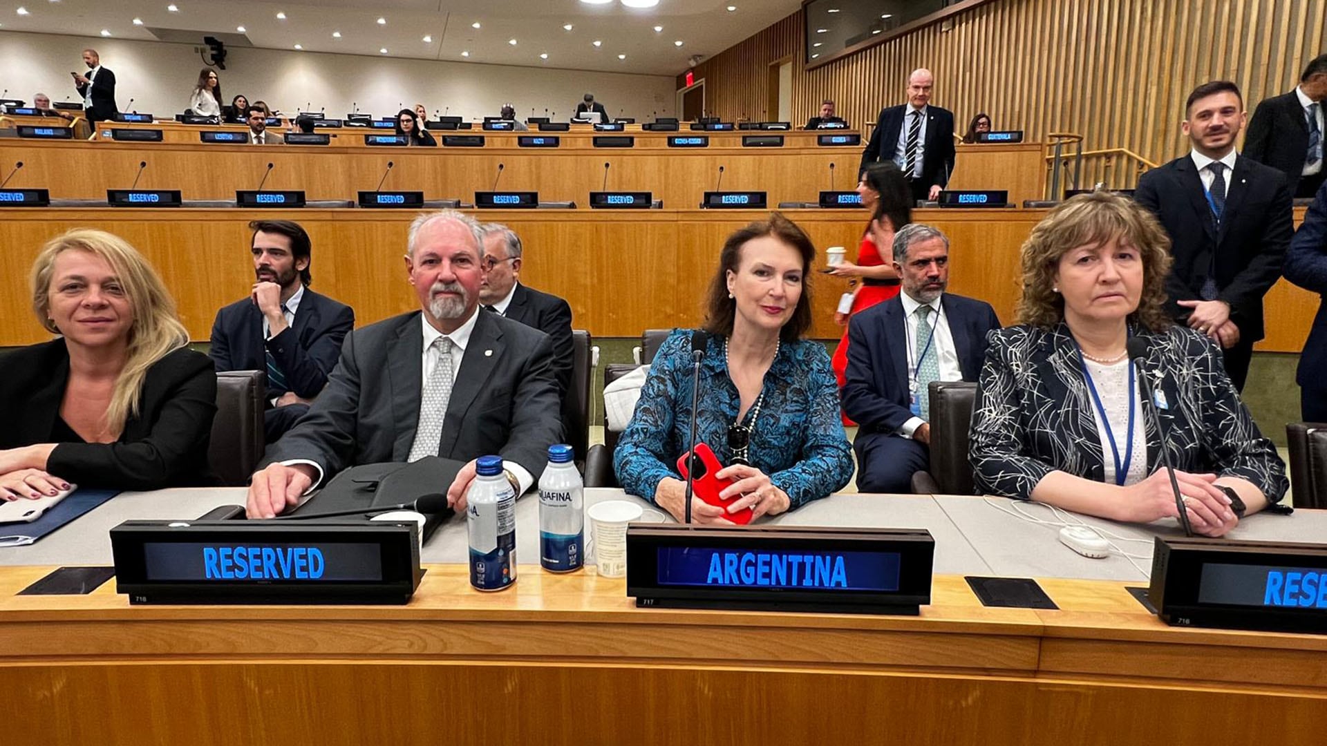 Diana Mondino, cuando era canciller, durante su presentación en el Comité de Descolonización de la ONU (New York, Estados Unidos)