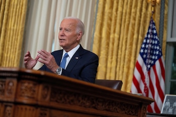 Joe Biden, en su discurso de este miércoles desde el Salón Oval por TV Evan Vucci/Pool via REUTERS