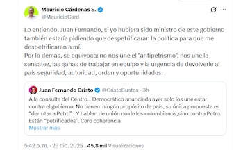 Mauricio Cárdenas no tardó en