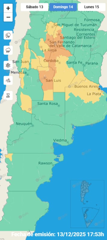 El interior del país también está bajo alerta: el SMN advierte por tormentas y vientos en Córdoba, San Luis, La Rioja y otras provincias