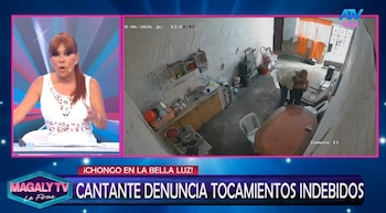 Magaly difunde videos del presunto acoso a Naldy Saldaña y espera la respuesta de La Bella Luz. Captura: Magaly TV La Firme.