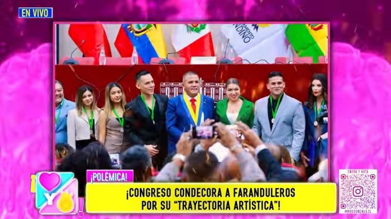Christian Domínguez fue reconocido en el Congreso por su trayectoria y contribución al desarrollo del Perú. Captura: Amor y Fuego.