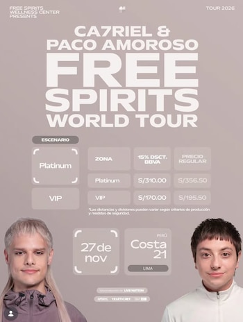 Precios de entradas para Ca7riel & Paco Amoroso