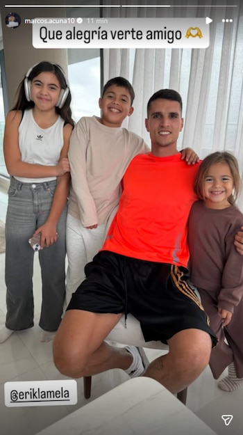 Días atrás, el "Huevo" compartió la tarde con el ex River, Erik Lamela, quien fue su compañero en el Sevilla de España