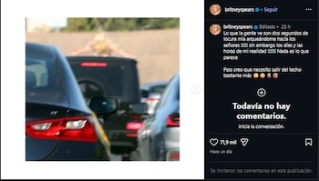 Britney Spears aseguró que solo fueron pocos segundos los que estuvo fuera del auto.