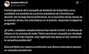 Gustavo Petro - crédito @petrogustavo/X