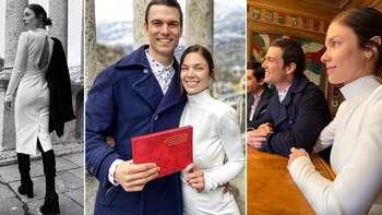 Llegando entre la nieve, con