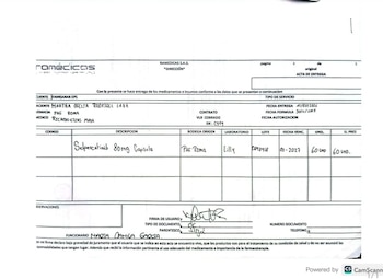 Documento que certifica la entrega