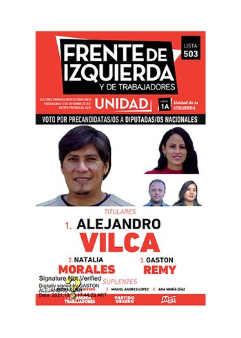 Foto: Boleta del Frente de