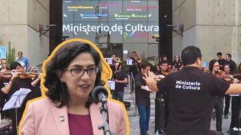 Orquesta Sinfonica y otros elencos nacionales protestan con música en el Mincul por mejoras en salario y condiciones laborales