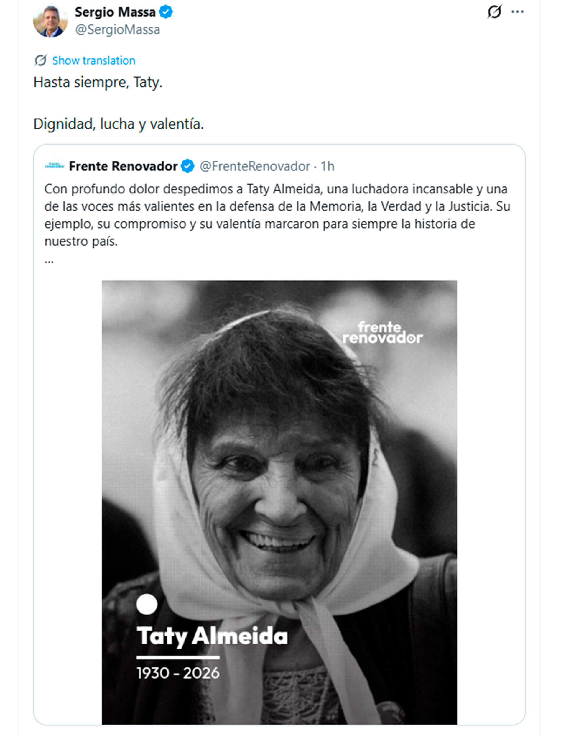 Así la despidió Sergio Massa
