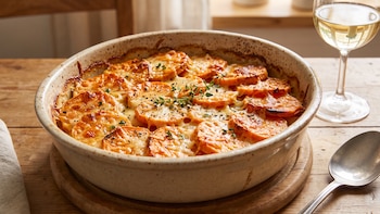 Receta de batatas gratinadas al horno, rápida y fácil