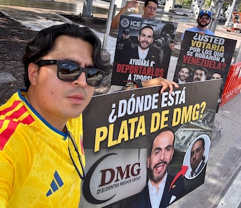 Beto Coral protestó contra Abelardo de la Espriella en Miami