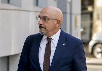 El jefe de Operaciones de la Guardia Civil, Miguel Lobo, a su llegada a la Audiencia Nacional. (EFE)