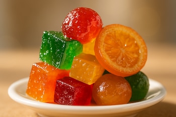 La técnica de frutas abrillantadas