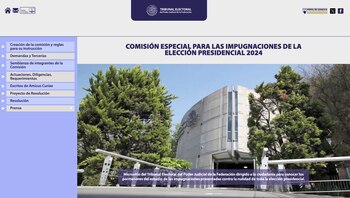 Portada del sitio de internet que el TEPJF habilitó para consultar los documentos sobre los juicios de impugnación de la elección presidencial.