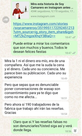 Captura de pantalla compartida por @soycamarero. (X)