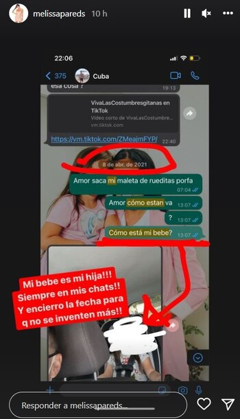 Melissa Paredes publica mensajes que