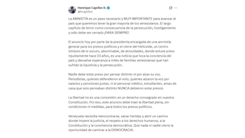 El mensaje de Henrique Capriles