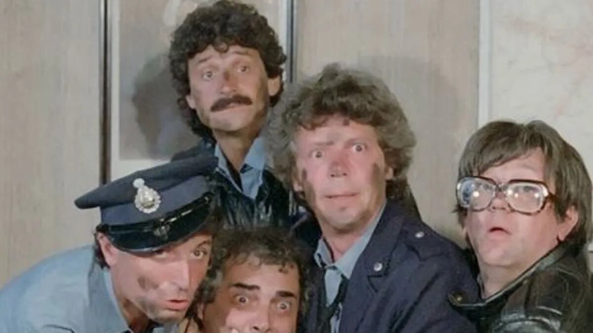 Berugo junto a Gino Renni, Mario Castiglione, Emilio Disi y Alberto Fernández de Rosa en Brigada explosiva