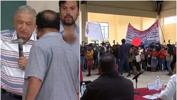 Manifestantes irrumpieron conferencia de López