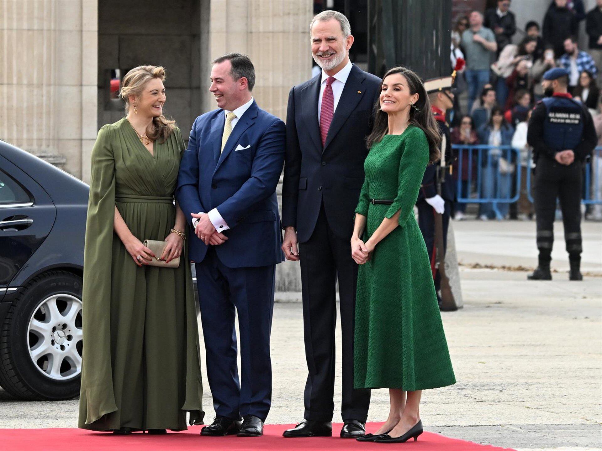 Los Reyes Felipe y Letizia, complicidad y sonrisas con los Grandes Duques de Luxemburgo en su primera visita a España (EUROPA PRESS).