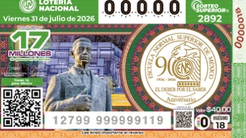 Sorteo Superior 2892: Resultados viernes 31 de julio del 2026 de la Lotería Nacional