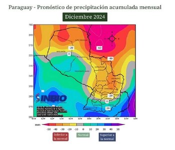 Según el último Boletín Agroclimático publicado por INBIO, para diciembre se espera que más de la mitad del área de cultivo de soja registre lluvias por debajo de los niveles normales (INBIO)
