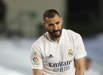 FOTO DE ARCHIVO: Karim Benzema, jugador del Real Madrid, durante el partido de su equipo contra el Sevilla en el estadio Alfredo Di Stefano de Madrid, España, el 9 de mayo de 2021. REUTERS/Susana Vera