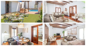 Imágenes de la antigua vivienda deJesulín de Ubrique que se alquila. (Booking)